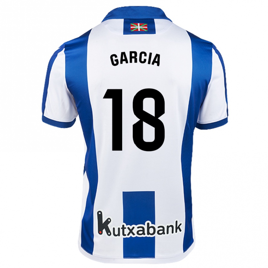 Niño Fútbol Camiseta Eder García #18 Blanco Azul 1ª Equipación 2024/25 México