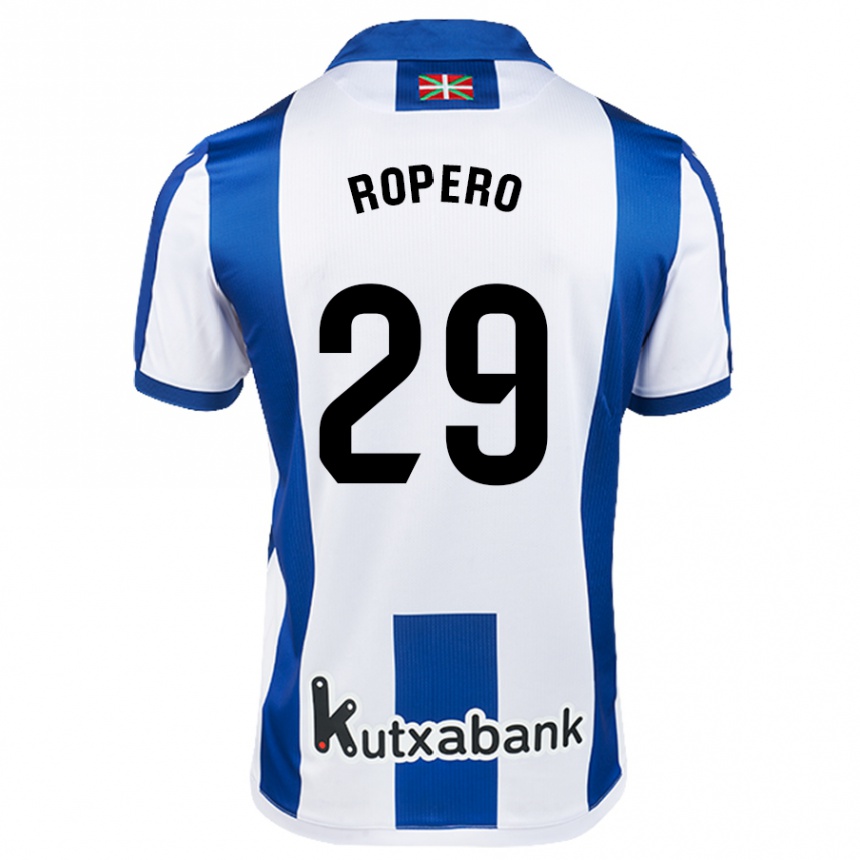 Niño Fútbol Camiseta Iker Ropero #29 Blanco Azul 1ª Equipación 2024/25 México