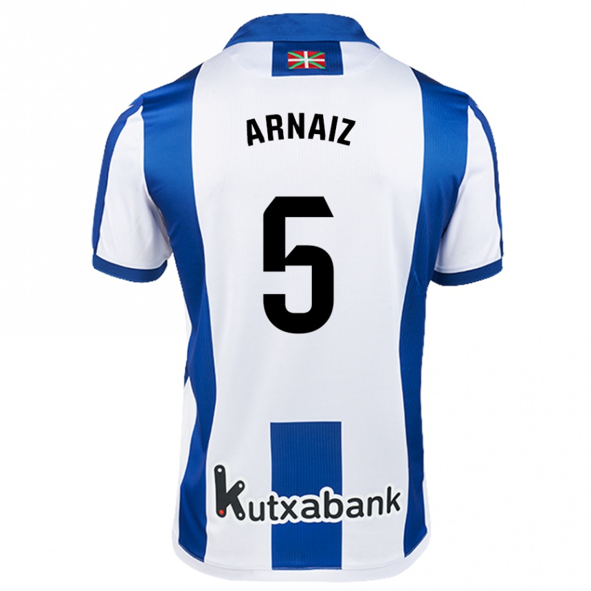 Niño Fútbol Camiseta Iris Arnaiz #5 Blanco Azul 1ª Equipación 2024/25 México