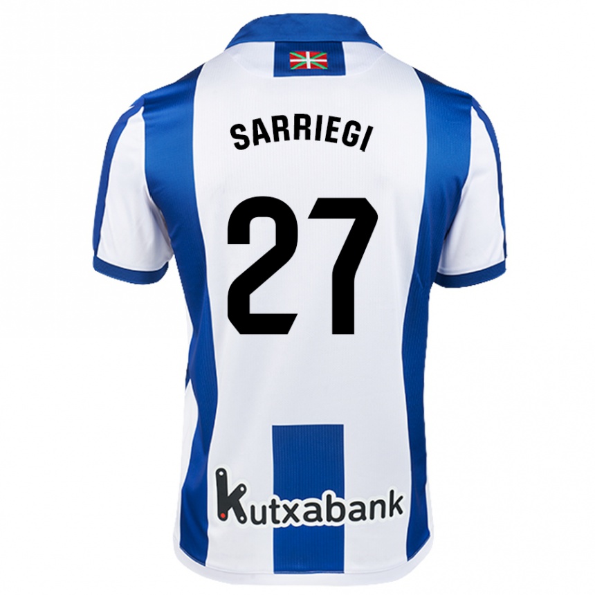 Niño Fútbol Camiseta Nora Sarriegi #27 Blanco Azul 1ª Equipación 2024/25 México