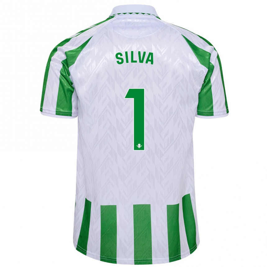 Niño Fútbol Camiseta Rui Silva #1 Verde Rayas Blancas 1ª Equipación 2024/25 México