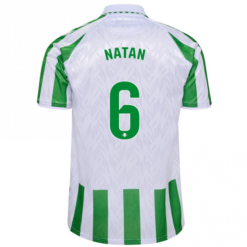 Niño Fútbol Camiseta Natan #6 Verde Rayas Blancas 1ª Equipación 2024/25 México