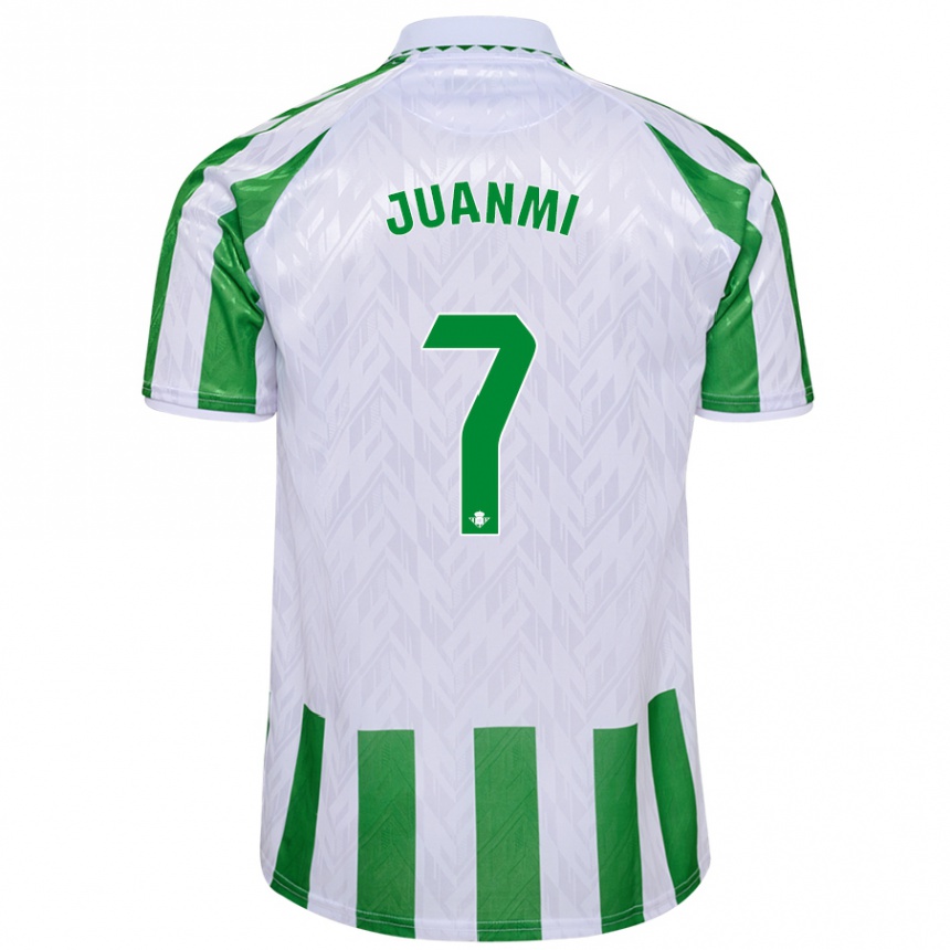 Niño Fútbol Camiseta Juanmi #7 Verde Rayas Blancas 1ª Equipación 2024/25 México