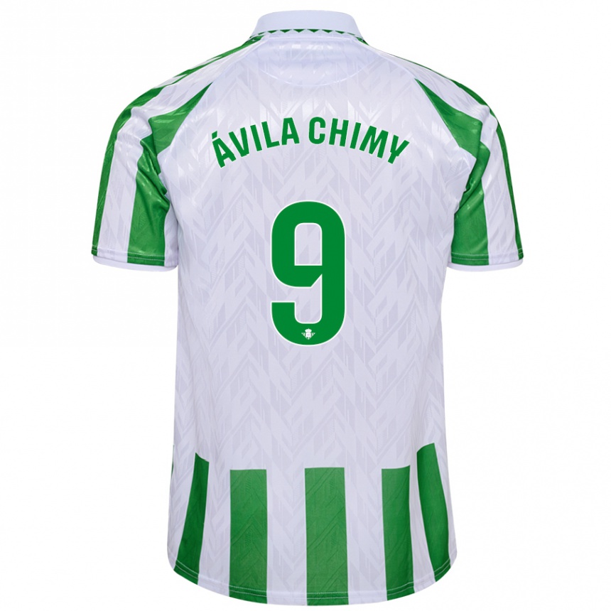 Niño Fútbol Camiseta Chimy Ávila #9 Verde Rayas Blancas 1ª Equipación 2024/25 México