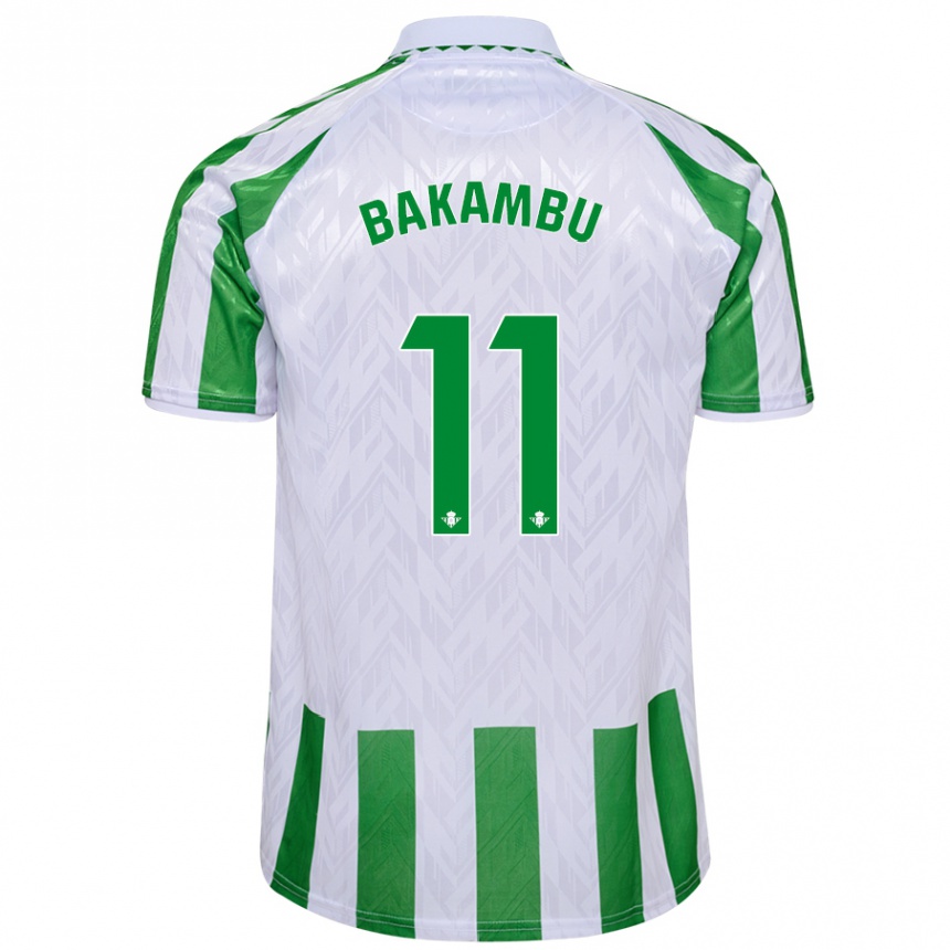 Niño Fútbol Camiseta Cedric Bakambu #11 Verde Rayas Blancas 1ª Equipación 2024/25 México