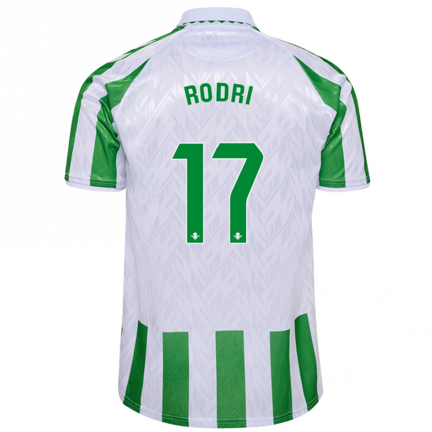 Niño Fútbol Camiseta Rodri Sánchez #17 Verde Rayas Blancas 1ª Equipación 2024/25 México