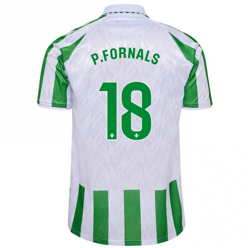 Niño Fútbol Camiseta Pablo Fornals #18 Verde Rayas Blancas 1ª Equipación 2024/25 México