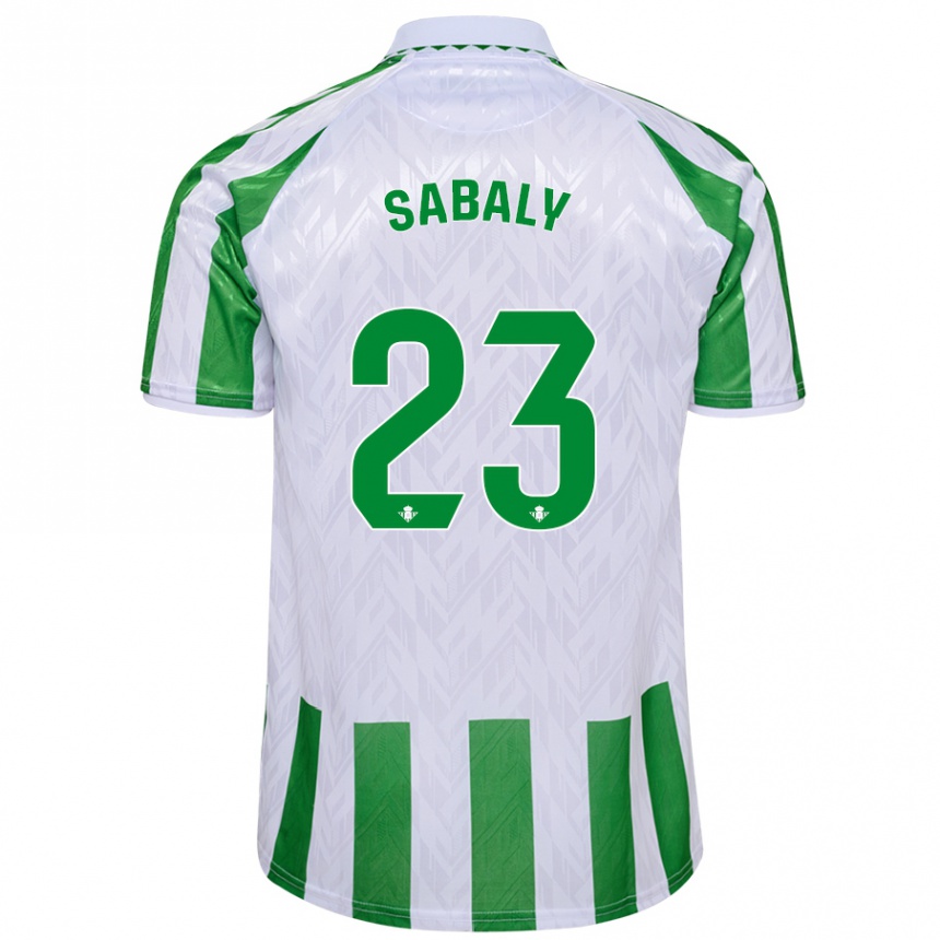 Niño Fútbol Camiseta Youssouf Sabaly #23 Verde Rayas Blancas 1ª Equipación 2024/25 México