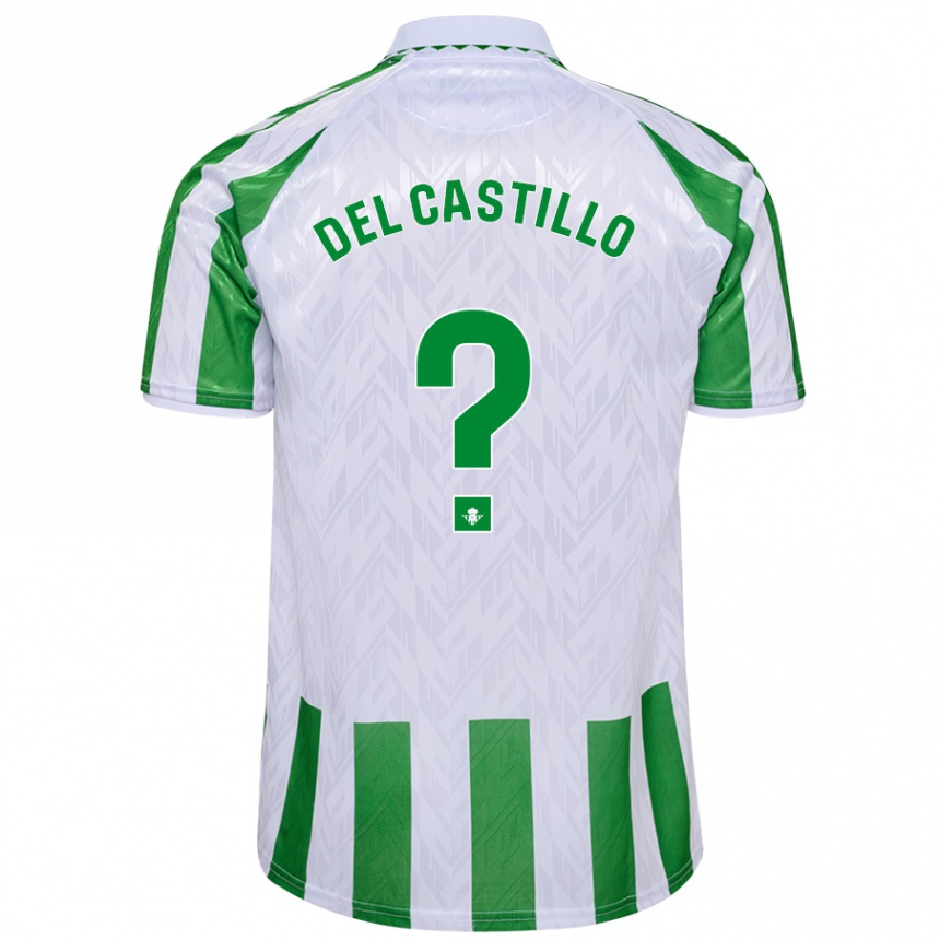 Niño Fútbol Camiseta Gonzalo Del Castillo #0 Verde Rayas Blancas 1ª Equipación 2024/25 México