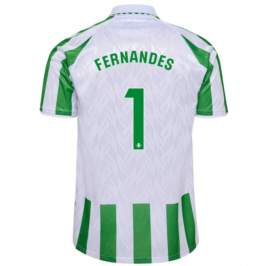 Niño Fútbol Camiseta Guilherme Fernandes #1 Verde Rayas Blancas 1ª Equipación 2024/25 México