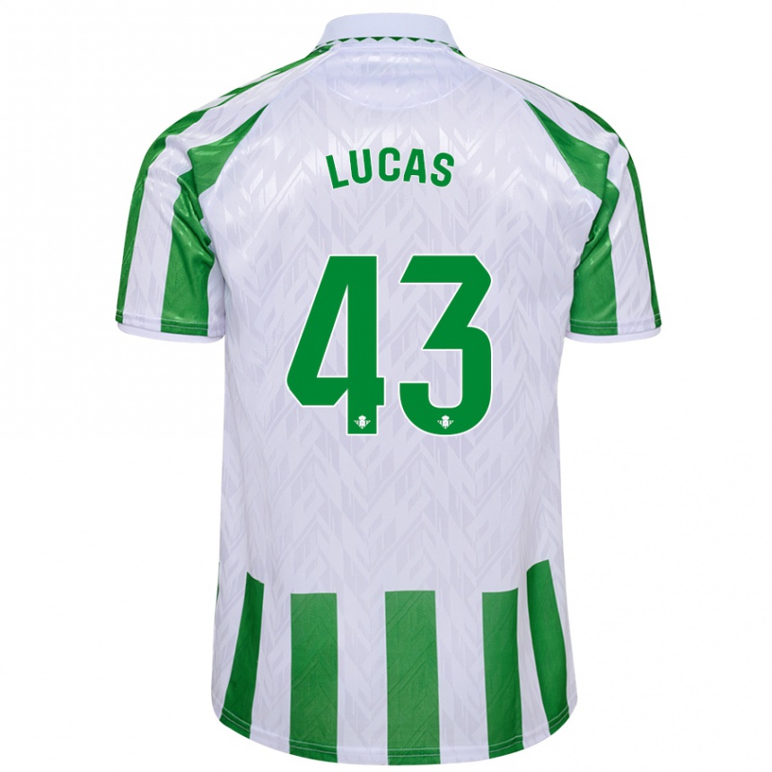 Niño Fútbol Camiseta Lucas Alcázar #43 Verde Rayas Blancas 1ª Equipación 2024/25 México