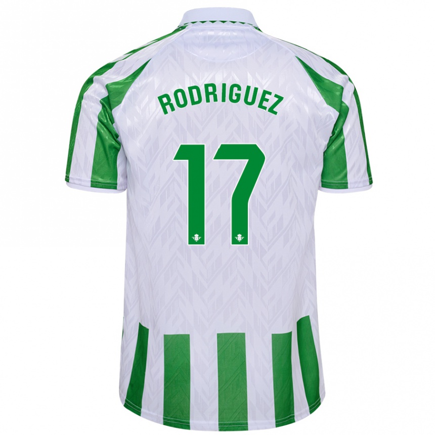 Niño Fútbol Camiseta Jesús Rodriguez #17 Verde Rayas Blancas 1ª Equipación 2024/25 México