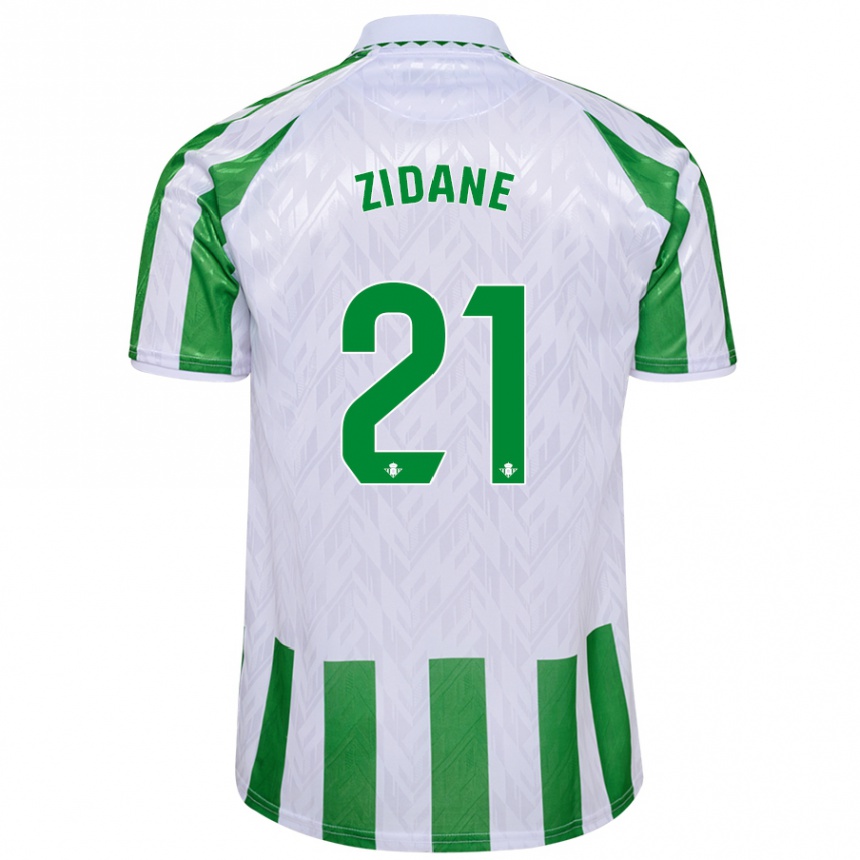 Niño Fútbol Camiseta Elyaz Zidane #21 Verde Rayas Blancas 1ª Equipación 2024/25 México