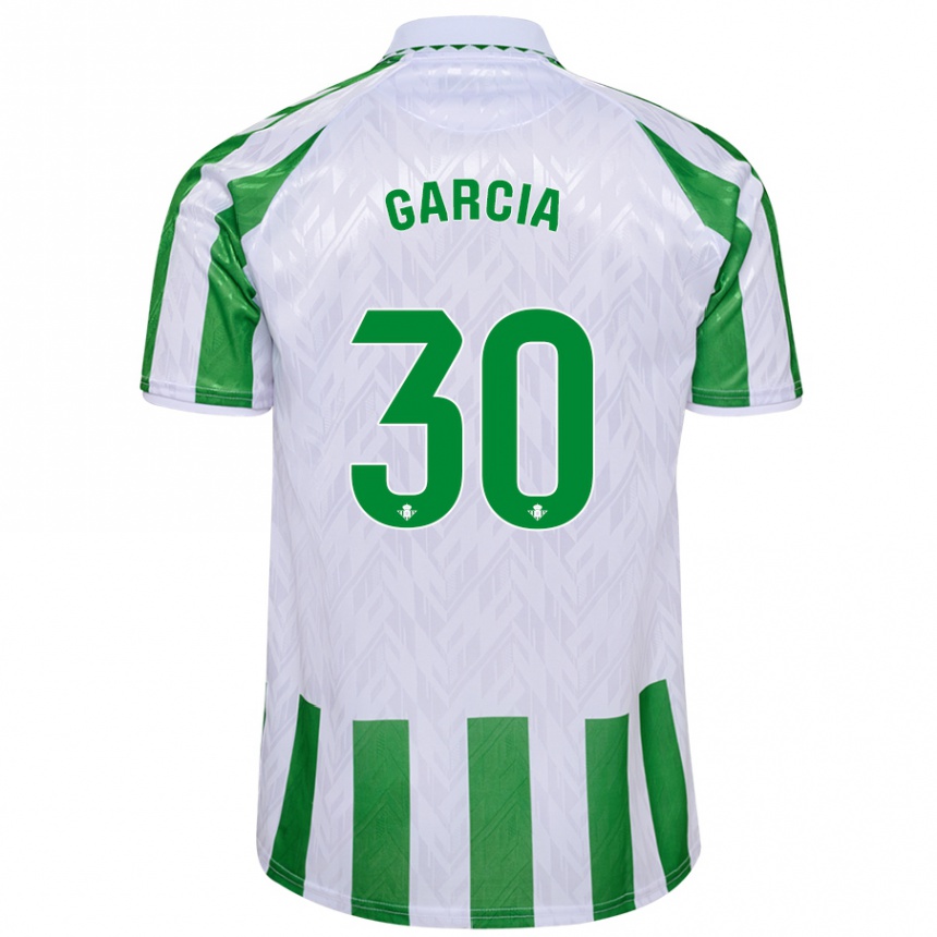 Niño Fútbol Camiseta Germán García #30 Verde Rayas Blancas 1ª Equipación 2024/25 México