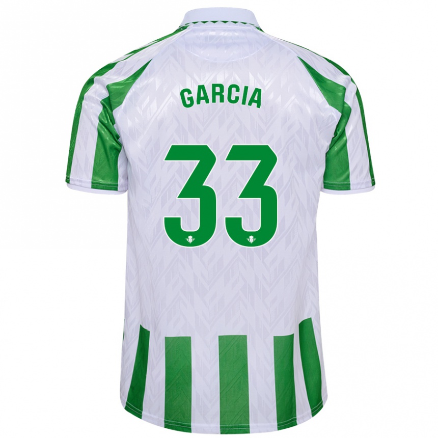 Niño Fútbol Camiseta Pablo García #33 Verde Rayas Blancas 1ª Equipación 2024/25 México