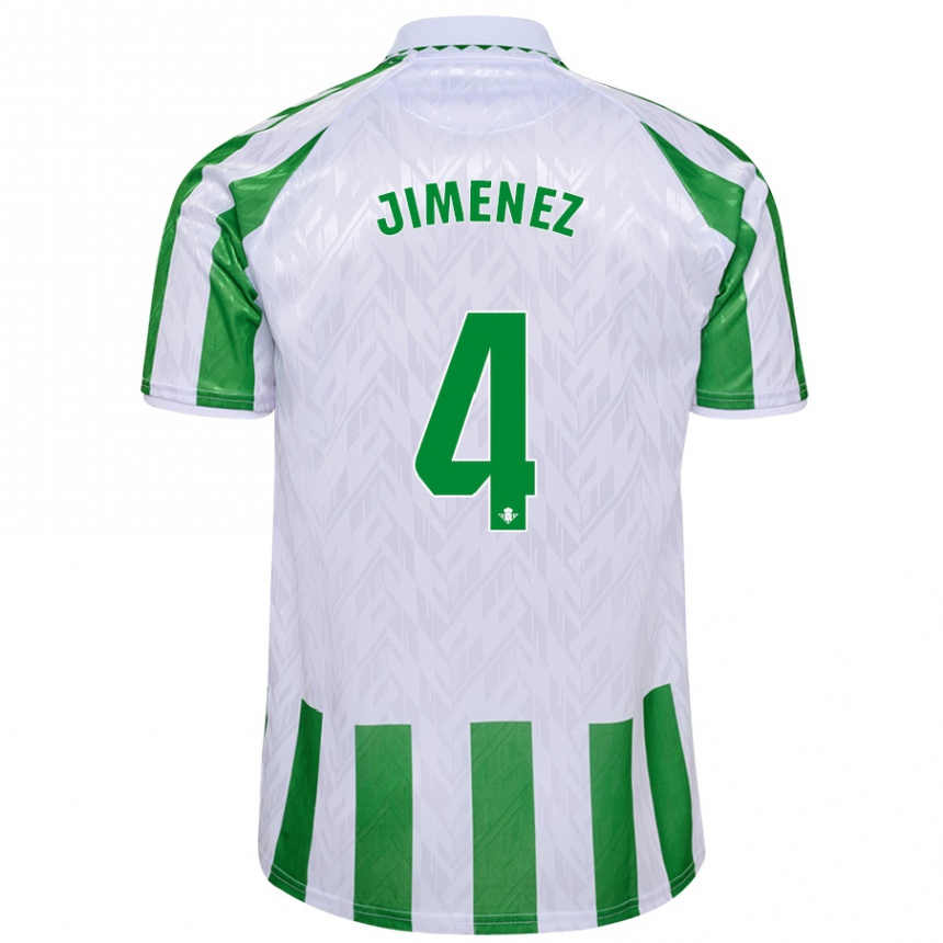 Niño Fútbol Camiseta María Jiménez Gutiérrez #4 Verde Rayas Blancas 1ª Equipación 2024/25 México