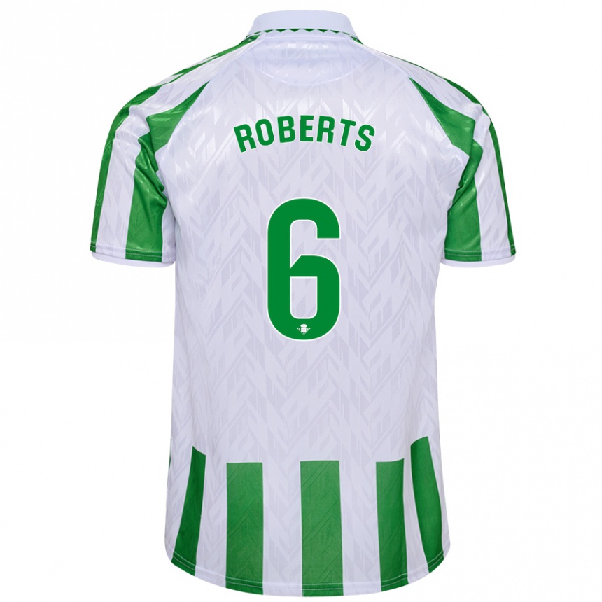 Niño Fútbol Camiseta Rhiannon Roberts #6 Verde Rayas Blancas 1ª Equipación 2024/25 México