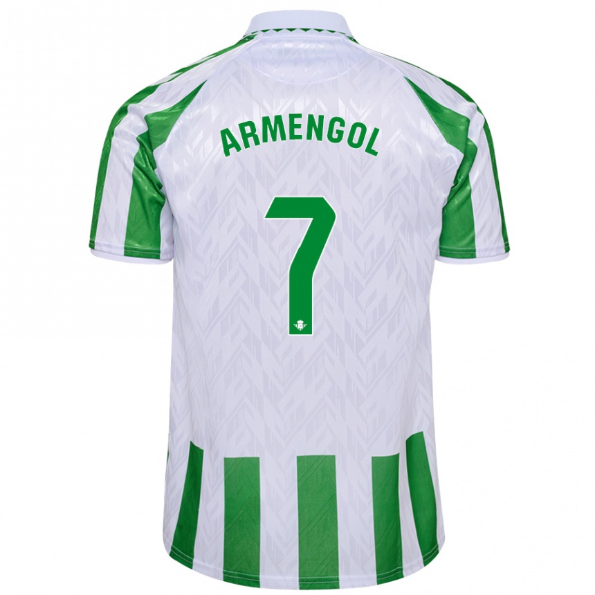 Niño Fútbol Camiseta Carla Armengol Joaniquet #7 Verde Rayas Blancas 1ª Equipación 2024/25 México