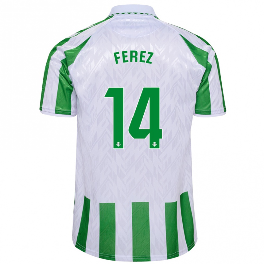 Niño Fútbol Camiseta Carolina Férez #14 Verde Rayas Blancas 1ª Equipación 2024/25 México