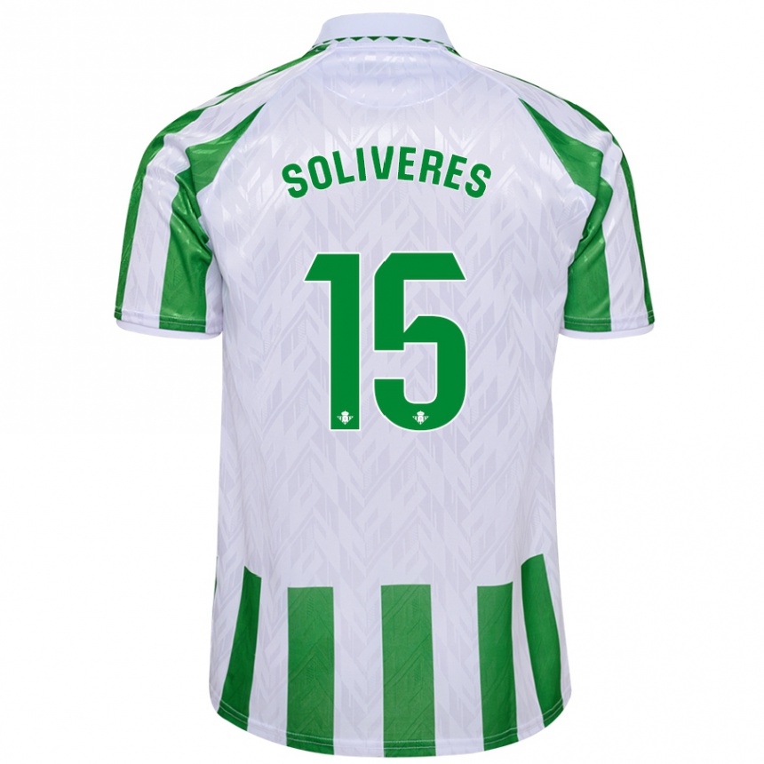 Niño Fútbol Camiseta Gema Soliveres #15 Verde Rayas Blancas 1ª Equipación 2024/25 México