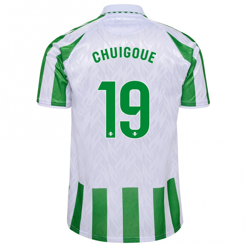 Niño Fútbol Camiseta Dorine Chuigoué #19 Verde Rayas Blancas 1ª Equipación 2024/25 México