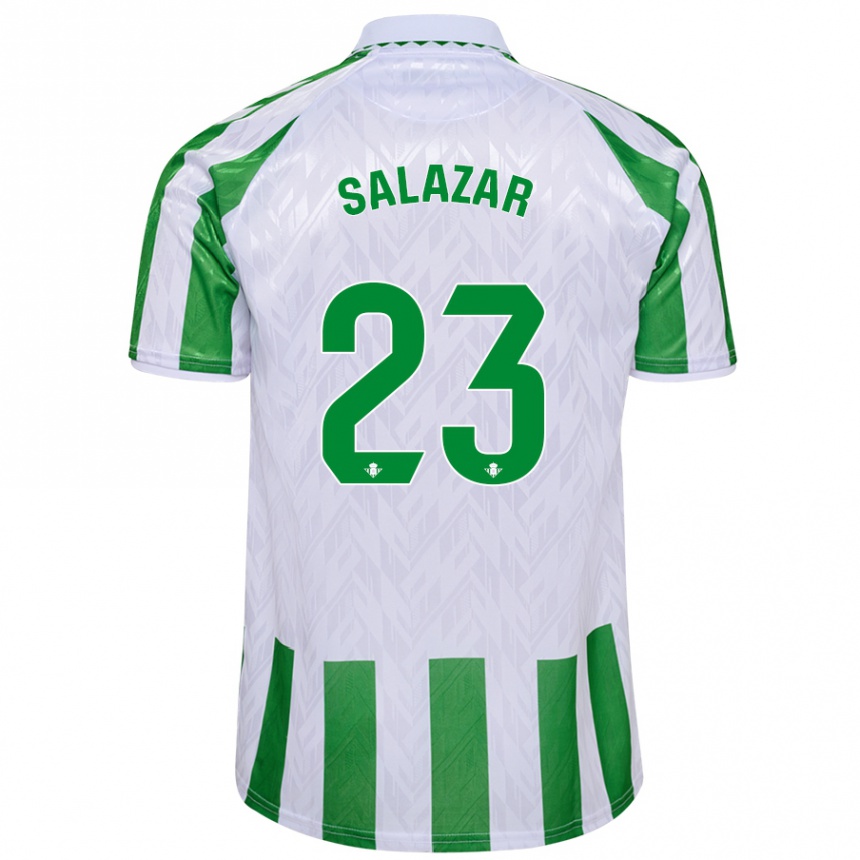 Niño Fútbol Camiseta Noelia Salazar #23 Verde Rayas Blancas 1ª Equipación 2024/25 México