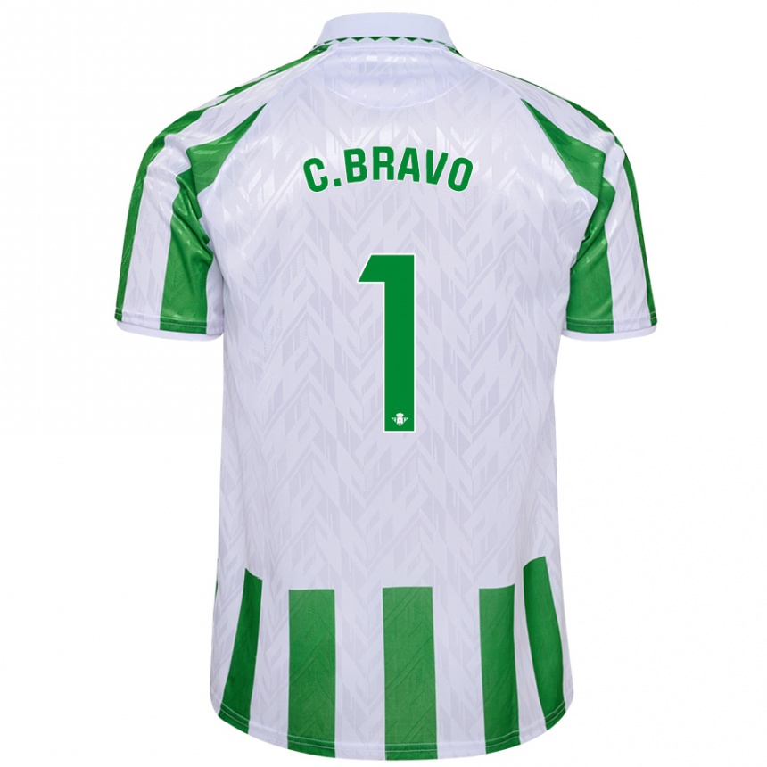 Niño Fútbol Camiseta Claudio Bravo #1 Verde Rayas Blancas 1ª Equipación 2024/25 México