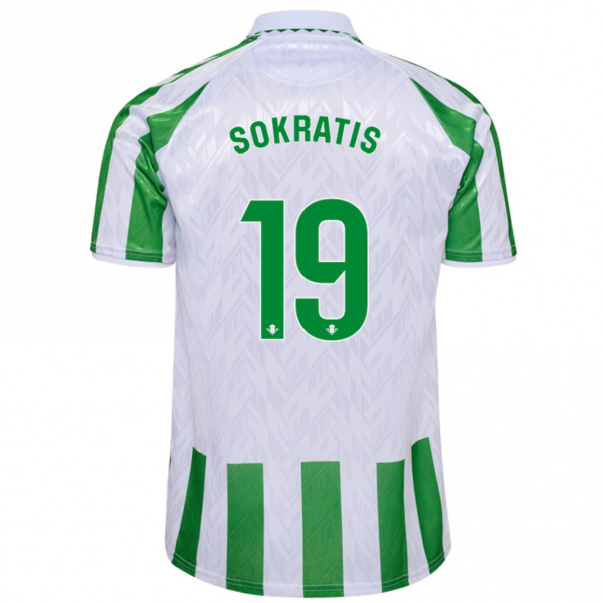 Niño Fútbol Camiseta Sokratis Papastathopoulos #19 Verde Rayas Blancas 1ª Equipación 2024/25 México