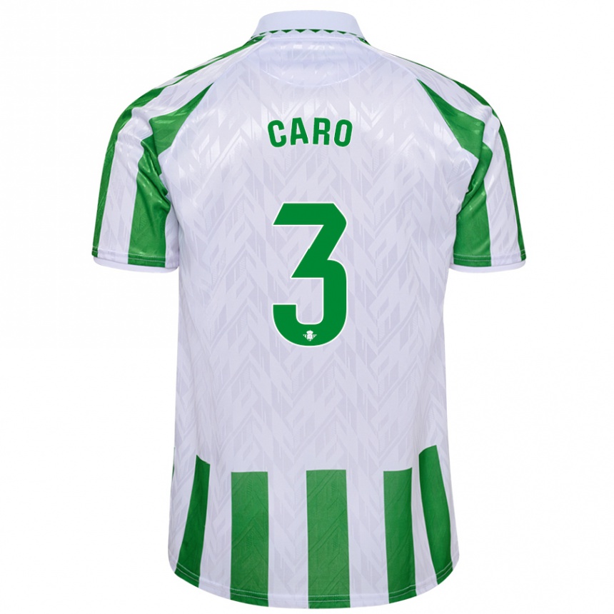 Niño Fútbol Camiseta Andrés Caro #3 Verde Rayas Blancas 1ª Equipación 2024/25 México