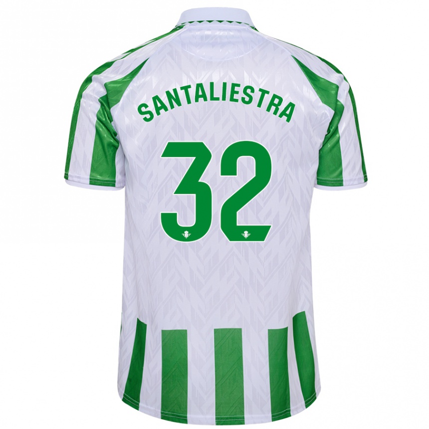 Niño Fútbol Camiseta Carla Santaliestra #32 Verde Rayas Blancas 1ª Equipación 2024/25 México