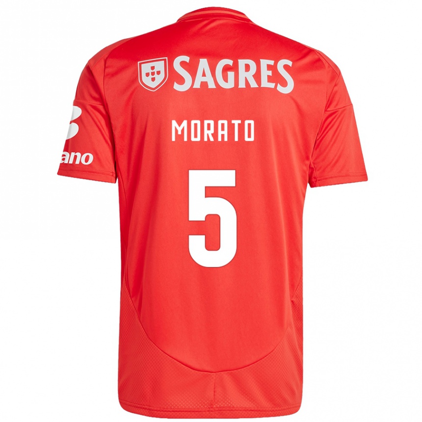 Niño Fútbol Camiseta Morato #5 Rojo Blanco 1ª Equipación 2024/25 México