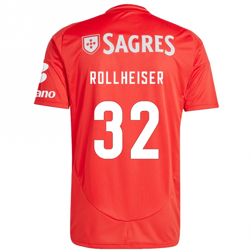 Niño Fútbol Camiseta Benjamín Rollheiser #32 Rojo Blanco 1ª Equipación 2024/25 México