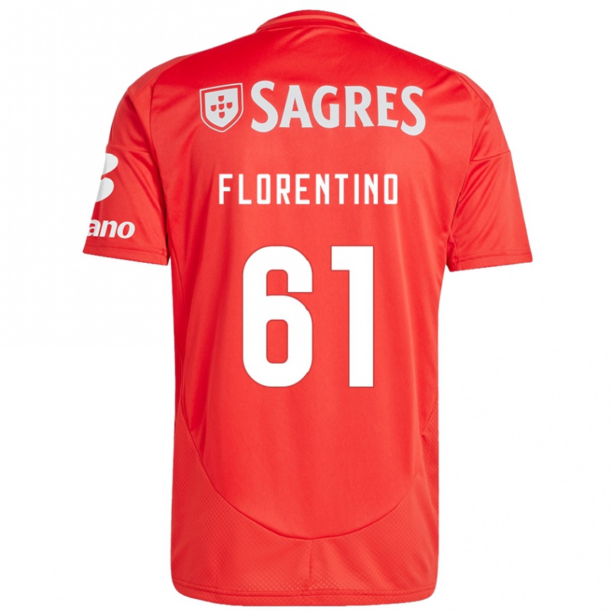 Niño Fútbol Camiseta Florentino #61 Rojo Blanco 1ª Equipación 2024/25 México