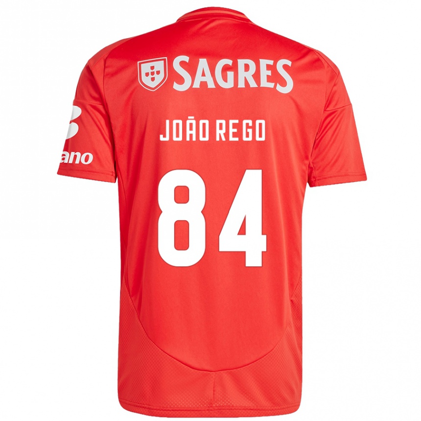 Niño Fútbol Camiseta João Rêgo #84 Rojo Blanco 1ª Equipación 2024/25 México