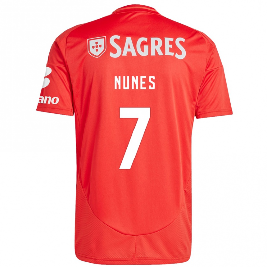 Niño Fútbol Camiseta Bernardo Nunes #7 Rojo Blanco 1ª Equipación 2024/25 México