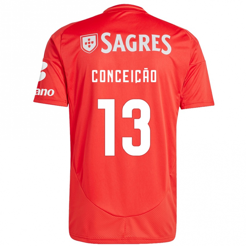 Niño Fútbol Camiseta João Conceição #13 Rojo Blanco 1ª Equipación 2024/25 México