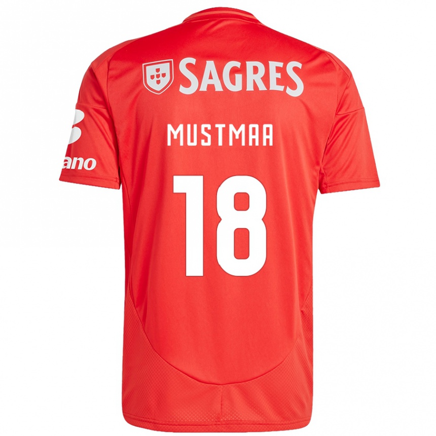 Niño Fútbol Camiseta Karel Mustmaa #18 Rojo Blanco 1ª Equipación 2024/25 México