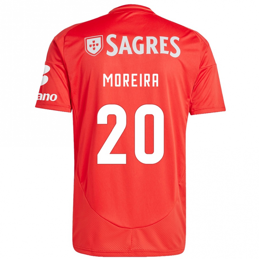 Niño Fútbol Camiseta André Moreira #20 Rojo Blanco 1ª Equipación 2024/25 México