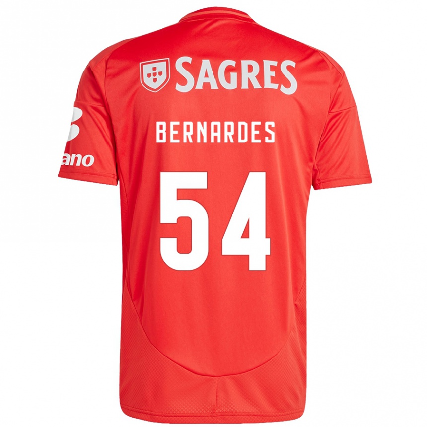 Niño Fútbol Camiseta Bernardes #54 Rojo Blanco 1ª Equipación 2024/25 México