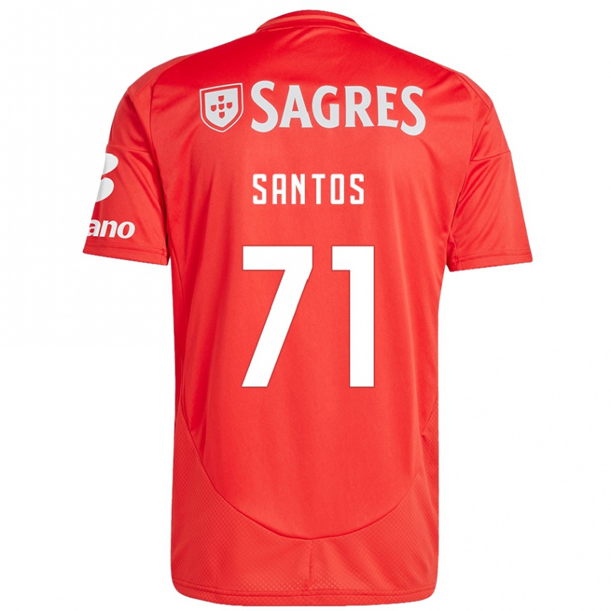 Niño Fútbol Camiseta Leandro Santos #71 Rojo Blanco 1ª Equipación 2024/25 México