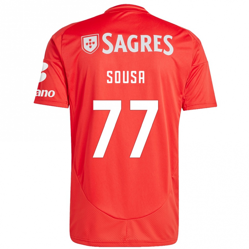 Niño Fútbol Camiseta Gerson Sousa #77 Rojo Blanco 1ª Equipación 2024/25 México