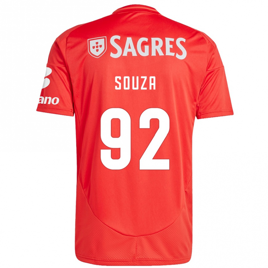 Niño Fútbol Camiseta Pedro Souza #92 Rojo Blanco 1ª Equipación 2024/25 México