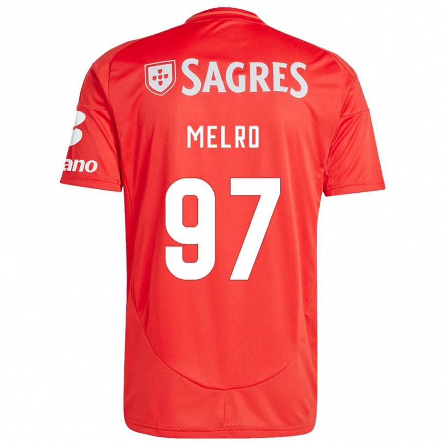 Niño Fútbol Camiseta José Melro #97 Rojo Blanco 1ª Equipación 2024/25 México