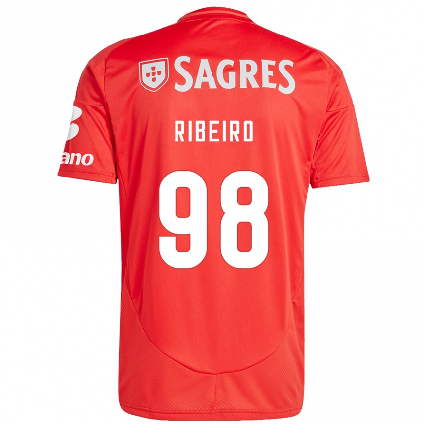 Niño Fútbol Camiseta Ricardo Ribeiro #98 Rojo Blanco 1ª Equipación 2024/25 México