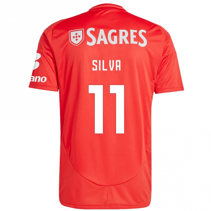 Niño Fútbol Camiseta Jéssica Silva #11 Rojo Blanco 1ª Equipación 2024/25 México