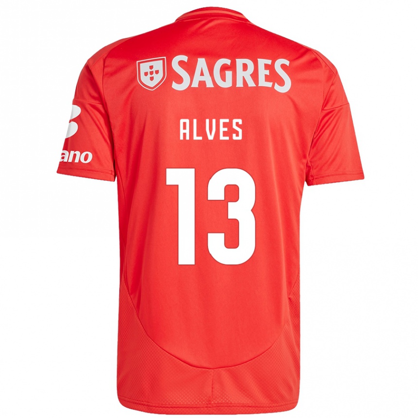 Niño Fútbol Camiseta Lucia Alves #13 Rojo Blanco 1ª Equipación 2024/25 México