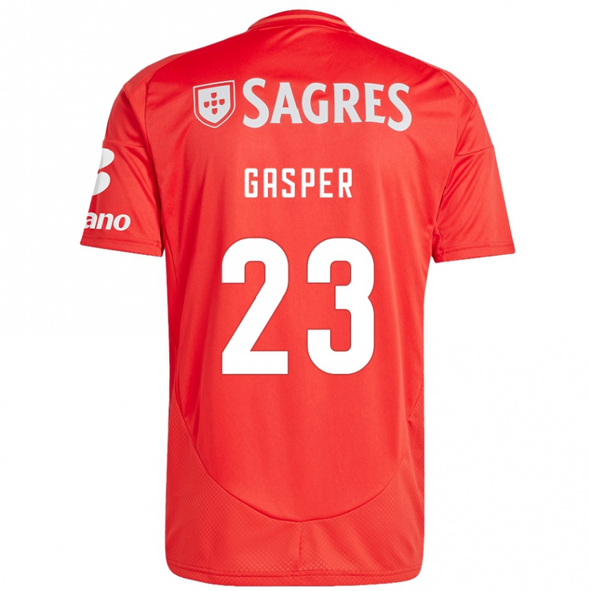 Niño Fútbol Camiseta Anna Gasper #23 Rojo Blanco 1ª Equipación 2024/25 México