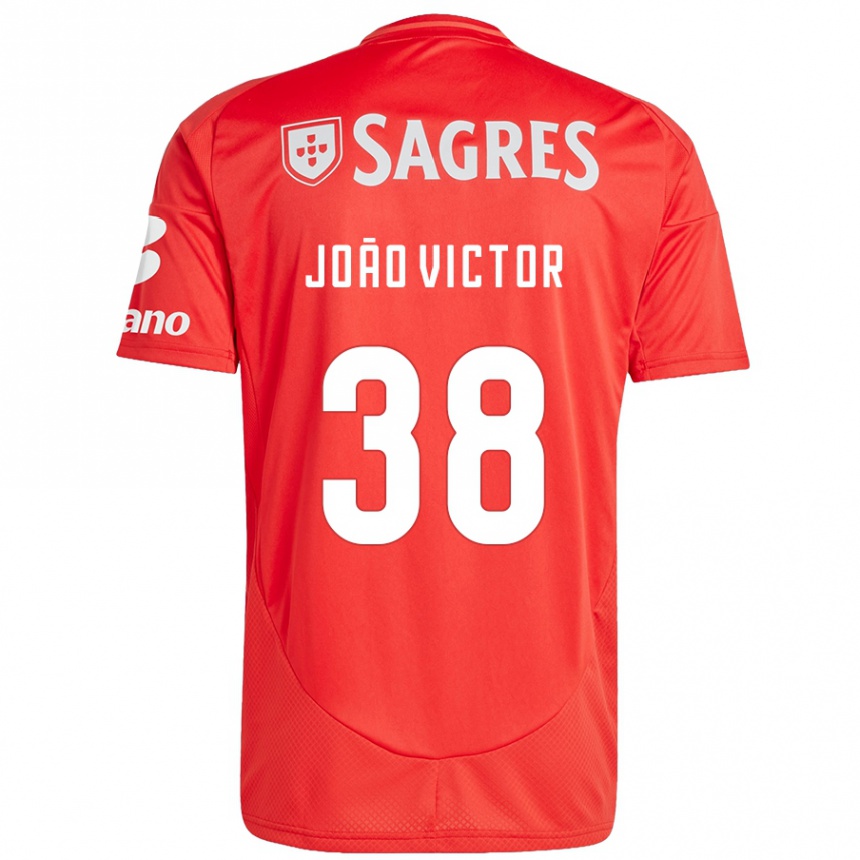 Niño Fútbol Camiseta João Victor #38 Rojo Blanco 1ª Equipación 2024/25 México