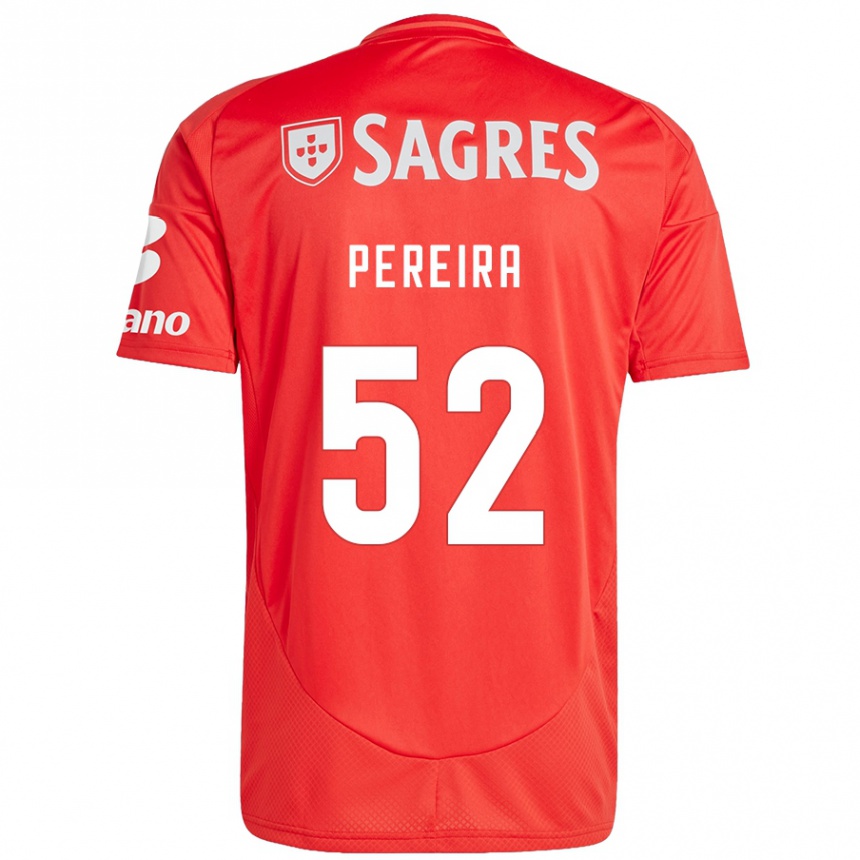 Niño Fútbol Camiseta Henrique Pereira #52 Rojo Blanco 1ª Equipación 2024/25 México