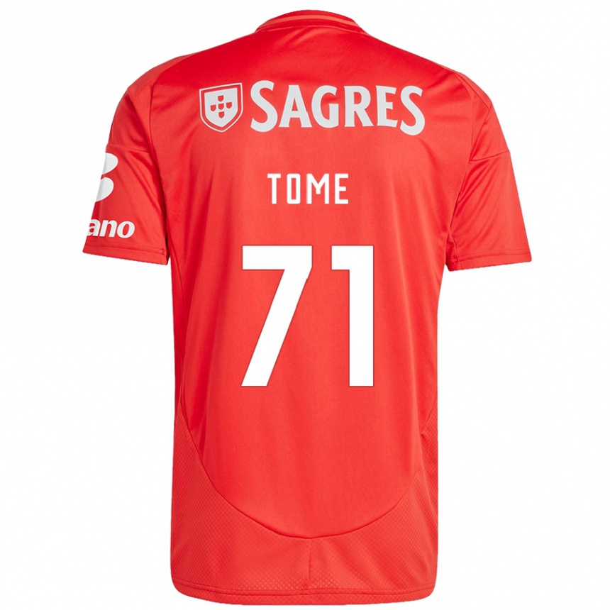 Niño Fútbol Camiseta João Tomé #71 Rojo Blanco 1ª Equipación 2024/25 México